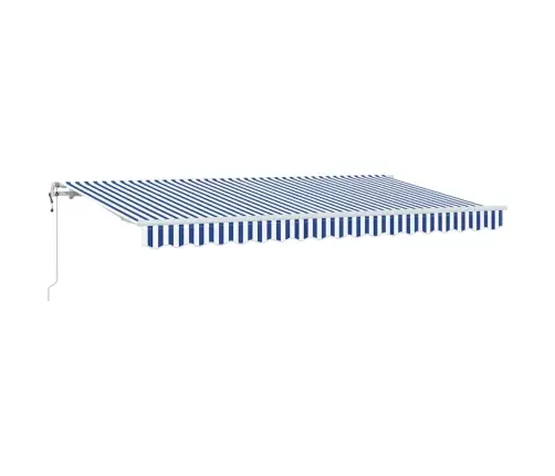 Izvelkams Jumtiņš Zila Un Balta 3.5 X 2 M Audums Un Metāls Vidaxl