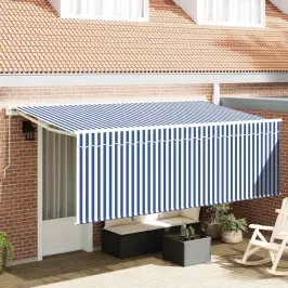 Izvelkams Jumtiņš Zila 350 X 200 Cm Audums Vidaxl Izvelkams Jumtiņš Zila 350 X 200 Cm Audums Vidaxl