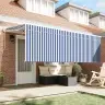 Izvelkams Jumtiņš Zila Un Balta Balta 350 X 200 Cm Vidaxl