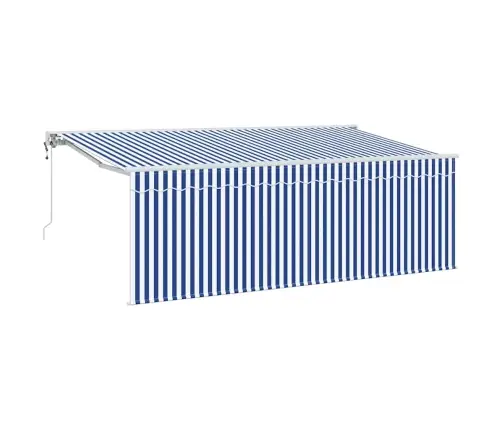Izvelkams Jumtiņš Zila Un Balta Balta 350 X 200 Cm Vidaxl