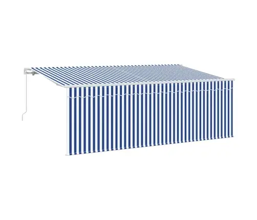 Izvelkams Jumtiņš Zila Un Balta Balta 350 X 200 Cm Vidaxl