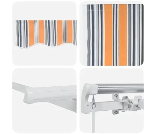 Izvelkams Jumtiņš Dzeltena Un Oranža Un Balta 3.5 X 2 M Vidaxl