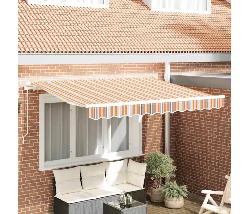 Izvelkams Jumtiņš Dzeltena Un Oranža Un Balta 3.5 X 2 M Vidaxl