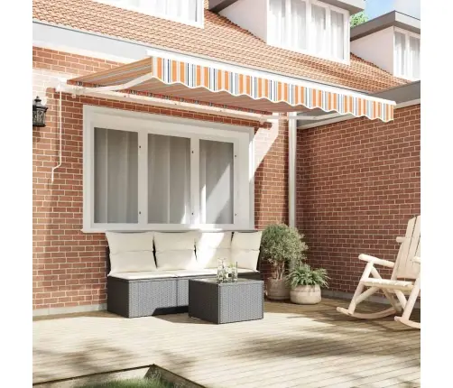 Izvelkams Jumtiņš Dzeltena Un Oranža Un Balta 3.5 X 2 M Vidaxl