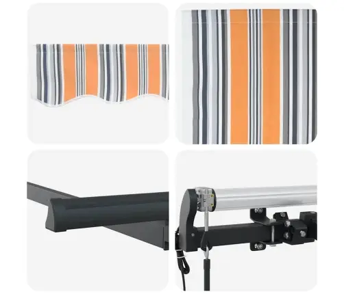 Izvelkams Jumtiņš Dzeltena Un Oranža Un Balta Vidaxl