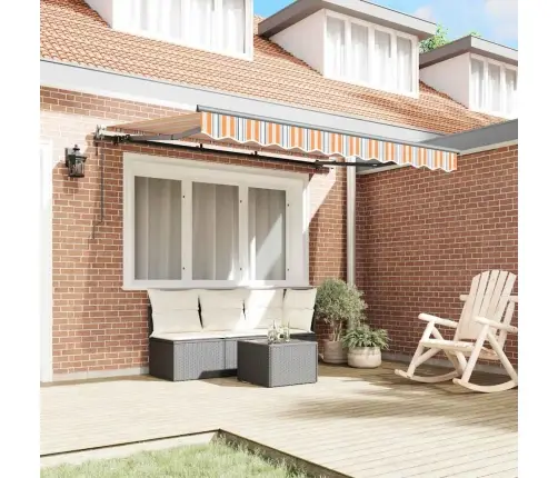 Izvelkams Jumtiņš Dzeltena Un Oranža Un Balta Vidaxl