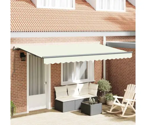 Izvelkams Jumtiņš Krēmkrāsa 400 X 200 Cm Vidaxl