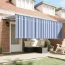 Izvelkams Jumtiņš Zila Un Balta Antracīta 400 X 200 Cm Audums Vidaxl