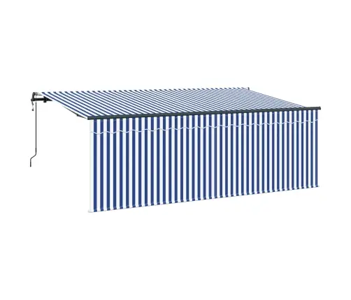 Izvelkams Jumtiņš Zila Un Balta Antracīta 400 X 200 Cm Vidaxl