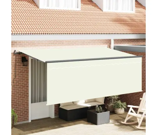 Izvelkams Jumtiņš Krēms Un Antracīts Un Brūns 400 X 200 Cm Vidaxl