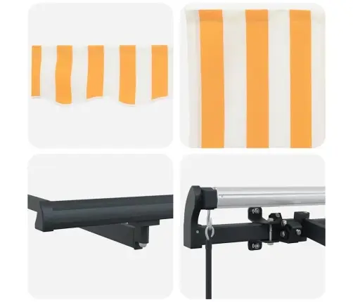 Izvelkams Jumtiņš Dzeltena Un Oranža Un Balta Vidaxl