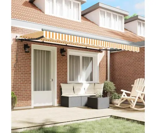 Izvelkams Jumtiņš Dzeltena Un Oranža Un Balta Vidaxl