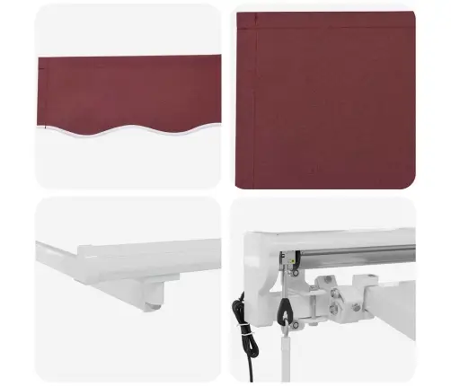 Izvelkams Jumtiņš Burgundija 400X200 Cm Vidaxl