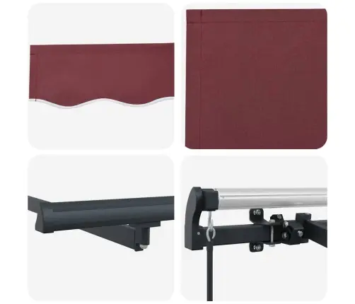 Izvelkams Jumtiņš Burgundijas Sarkans Un Antracīts Vidaxl