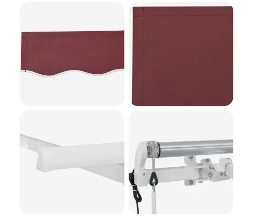 Izvelkams Jumtiņš Burgundijas Sarkans Un Balts Vidaxl