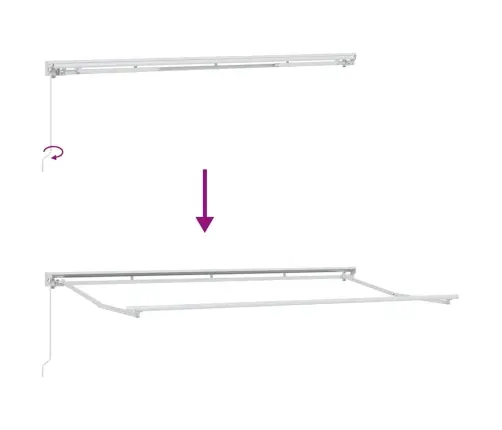 Izvelkams Jumtiņš Balts 400X200 Cm Vidaxl