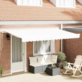 Izvelkams Jumtiņš Balts 400 X 200 Cm Audums Vidaxl