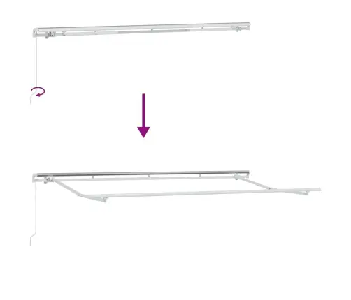 Izvelkams Jumtiņš Balts 400X200 Cm 400 X 200 Cm 4X2 M Vidaxl