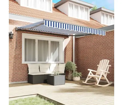 Izvelkams Jumtiņš Zila Un Balta 300X250 Cm Vidaxl