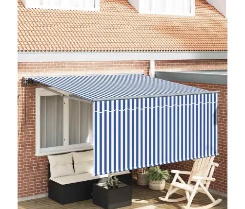 Izvelkams Jumtiņš Zilas Un Baltas Svītras Lieli Vidaxl