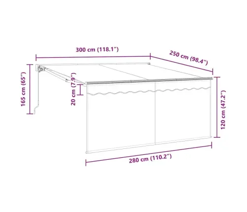 Izvelkams Jumtiņš Zilas Un Baltas Svītras Lieli Vidaxl