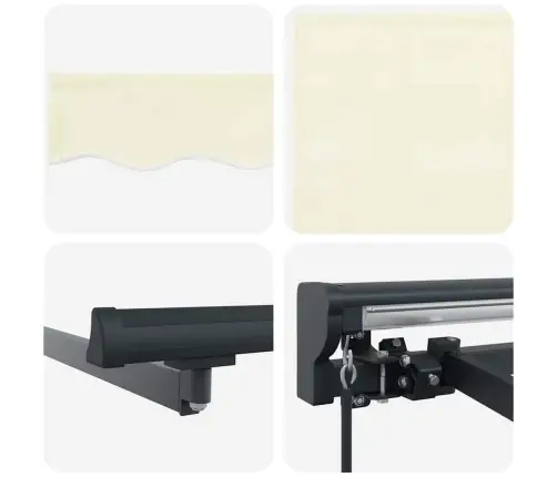 Ištraukiama Markizė Kreminė 300 X 250 Cm Poliesteris Ir Metalas