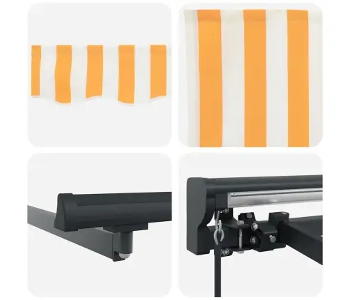 Izvelkams Jumtiņš Dzeltena Un Balta 300X250 Cm Vidaxl