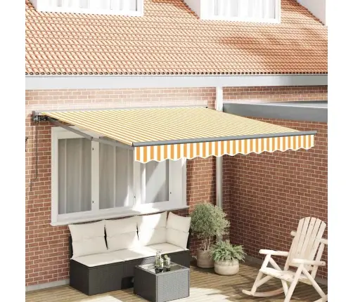 Izvelkams Jumtiņš Dzeltena Un Balta 300X250 Cm Vidaxl