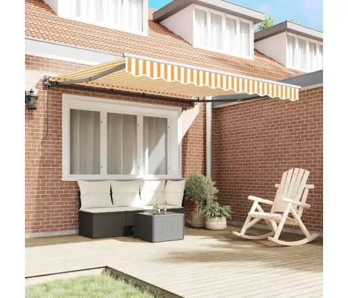 Izvelkams Jumtiņš Dzeltena Un Balta 300X250 Cm Vidaxl