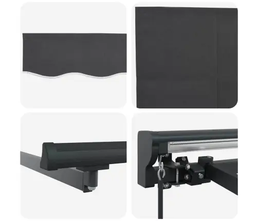 Izvelkams Jumtiņš Antracīts 300X250 Cm Poliesters Un Alumīnijs Vidaxl