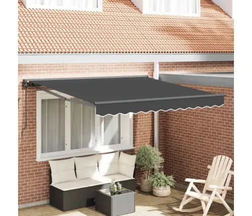 Izvelkams Jumtiņš Antracīts 300X250 Cm Poliesters Un Alumīnijs Vidaxl
