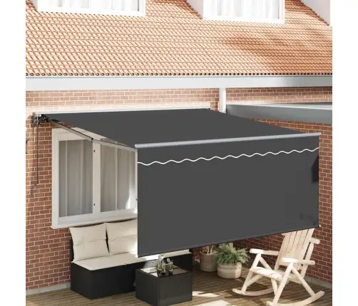 Izvelkams Jumtiņš Antracīta 300 X 250 Cm Audums Vidaxl