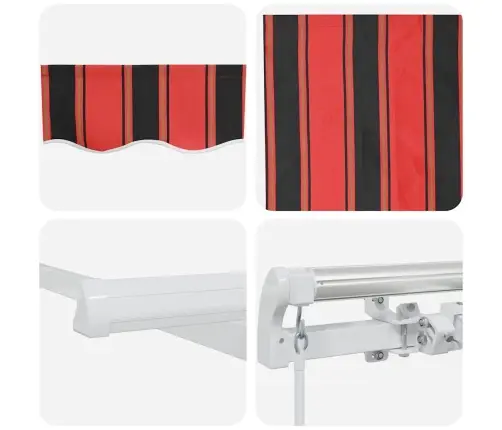 Izvelkams Jumtiņš Svītrains Raksts Oranžs Un Brūns 300 X 250 Cm Vidaxl