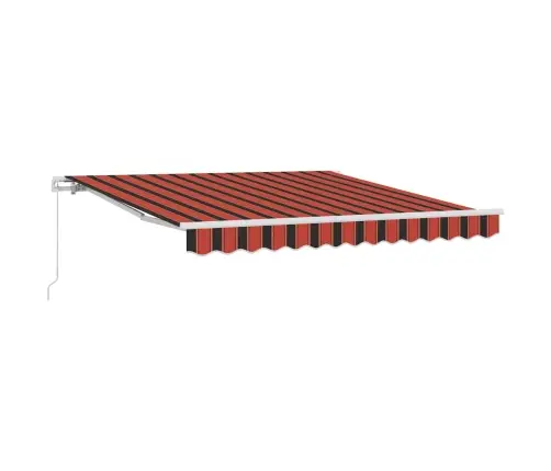 Izvelkams Jumtiņš Svītrains Raksts Oranžs Un Brūns 300 X 250 Cm Vidaxl