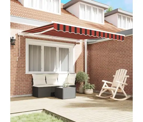 Käigukohandatav Varikatus Oranž Ja Pruun 300 X 250 Cm Kangas