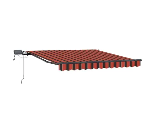 Manuālā Iebīdāmā Nojume Ar Led, Oranžā Un Brūnā, 300X250 Cm Vidaxl