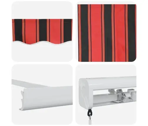 Käigukohandatav Varikatus Punane Ja Must 300 X 250 Cm