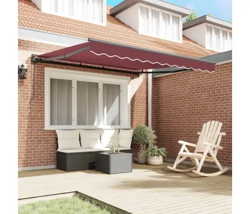 Izvelkams Jumtiņš Burgundijas Sarkanais 300X250 Cm Poliesters Vidaxl