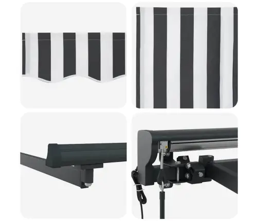 Izvelkams Jumtiņš Antracīts Un Balts 300X250 Cm Vidaxl