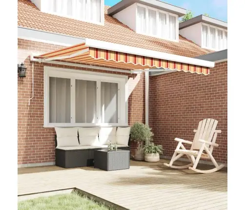 Manuālā Ievelkamā Nojume Dzeltena Un Oranža 300X250 Cm Vidaxl