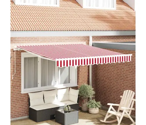 Izvelkams Jumtiņš Sarkana Un Balta 300 X 250 Cm Vidaxl