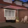 Manuālā Izvelkamā Nojume Ar Led Sarkanu Un Baltu 300X250 Cm Vidaxl