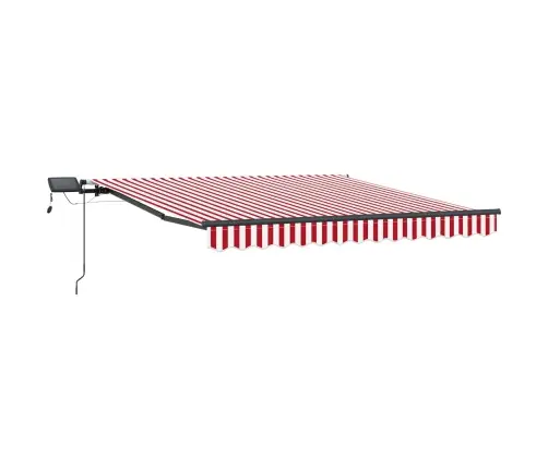 Manuālā Izvelkamā Nojume Ar Led Sarkanu Un Baltu 300X250 Cm Vidaxl