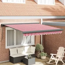 Nolokāms Markīze Sarkana Un Balta 300 X 250 Cm Vidaxl