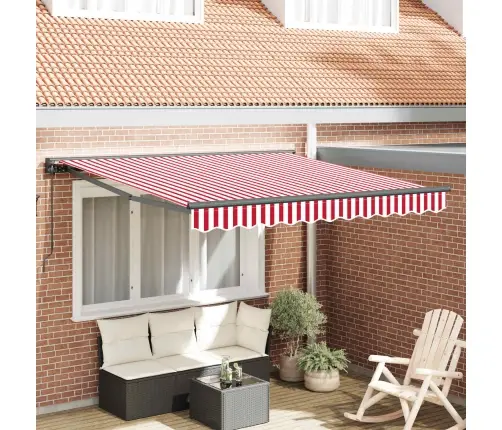 Izvelkams Jumtiņš Sarkans Un Balts Svītrojums 300X250 Cm Vidaxl