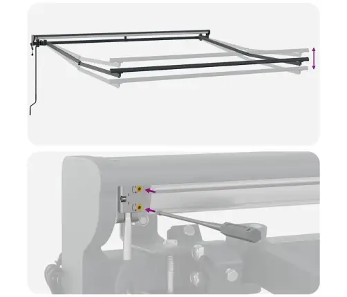 Izvelkams Jumtiņš Sarkans Un Balts Svītrojums 300X250 Cm Metāls Vidaxl