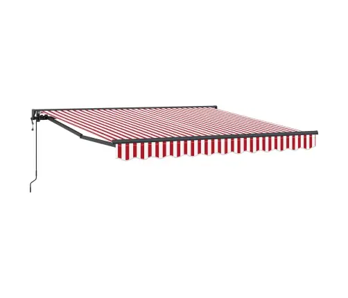 Izvelkams Jumtiņš Sarkans Un Balts Svītrojums 300X250 Cm Metāls Vidaxl