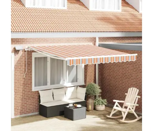 Izvelkams Jumtiņš With Daudzkrāsains 300 X 250 Cm Audums Vidaxl