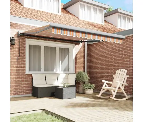 Automātiskā Izvelkamā Žalūzija Svītrainajos Krāsās 300 X 250 Cm Vidaxl