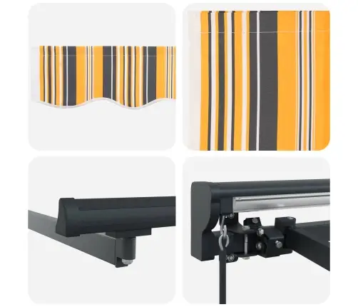 Käigukohandatav Varikatus Kollane Ja Hall 300 X 250 Cm